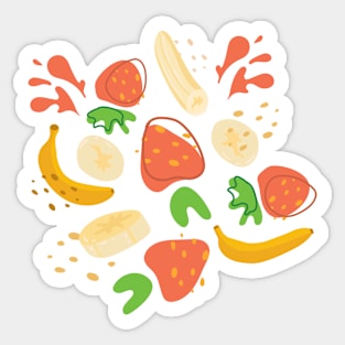 Banana strawberry explosion Sticker